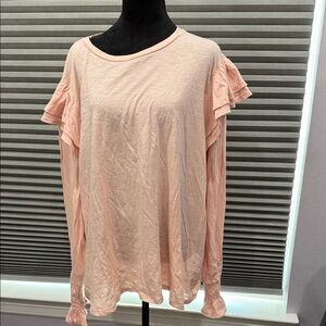 a.n.a Women's Light Pink Long Sleeve Top